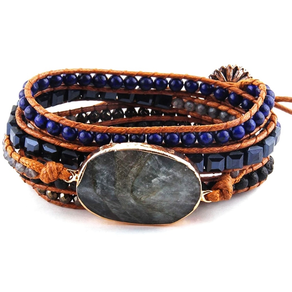 Handmade Crystal Wrap Bracelet 33"-35" Long Fits Most Teens and Adults - Picture 2 of 4